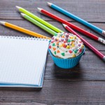 notepad with cupcake