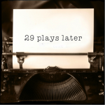 Typewriter with 29 plays later on paper